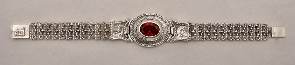 Byzantine handmade Bracelet in Sterling Silver with zircon (B-19)