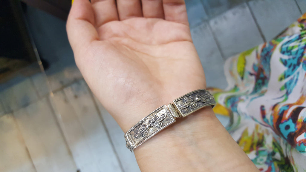 Byzantine handmade Bracelet in Sterling Silver with zircon (B-20) - ELEFTHERIOU EL