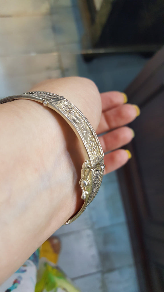 Byzantine handmade Bracelet in Sterling Silver with zircon (B-22) - ELEFTHERIOU EL