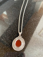 Byzantine pendant with carnelian, Silver Pendant, Greek Jewelry, Byzantine Jewelry