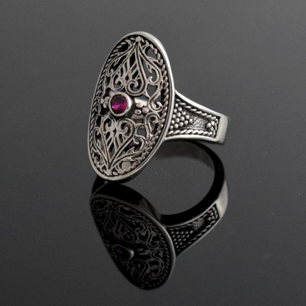Byzantine Ring handcrafted in Sterling Silver with zircon (DT-02 ...