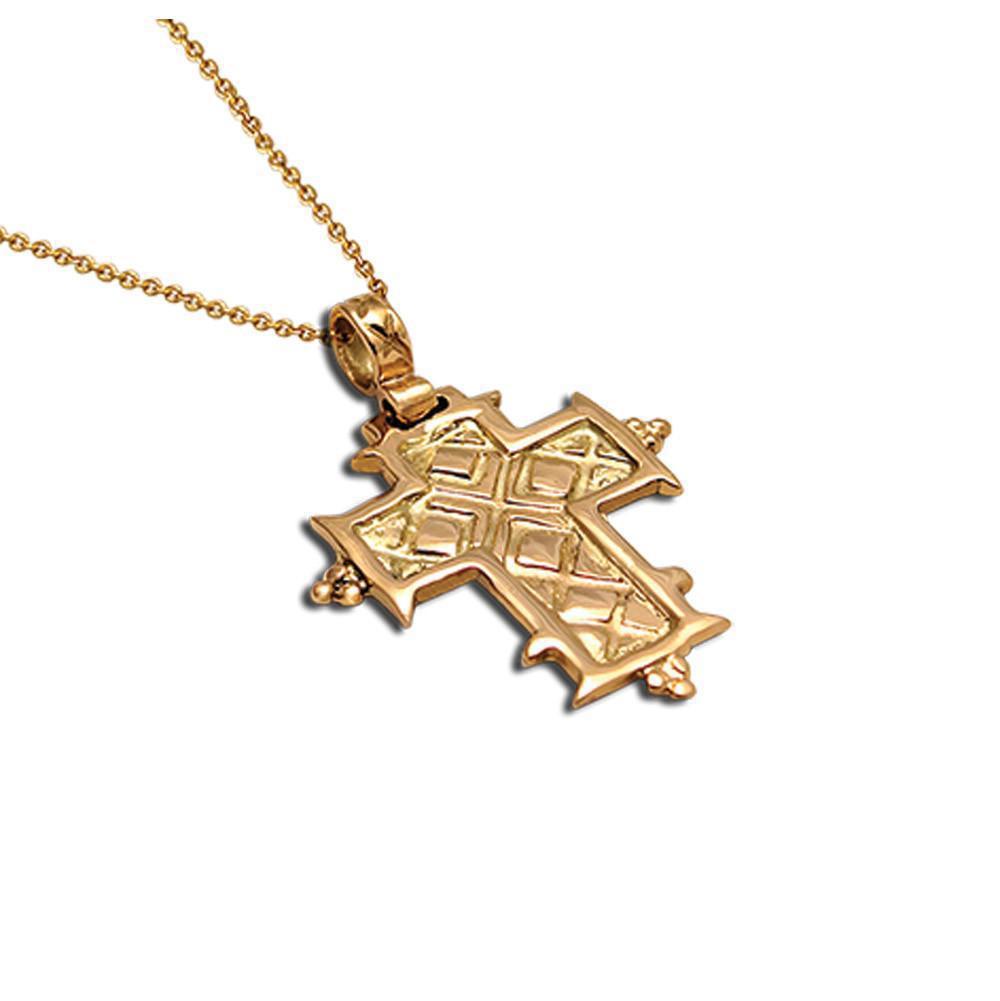 Christening Cross 14k Gold (STX-04) - ELEFTHERIOU EL