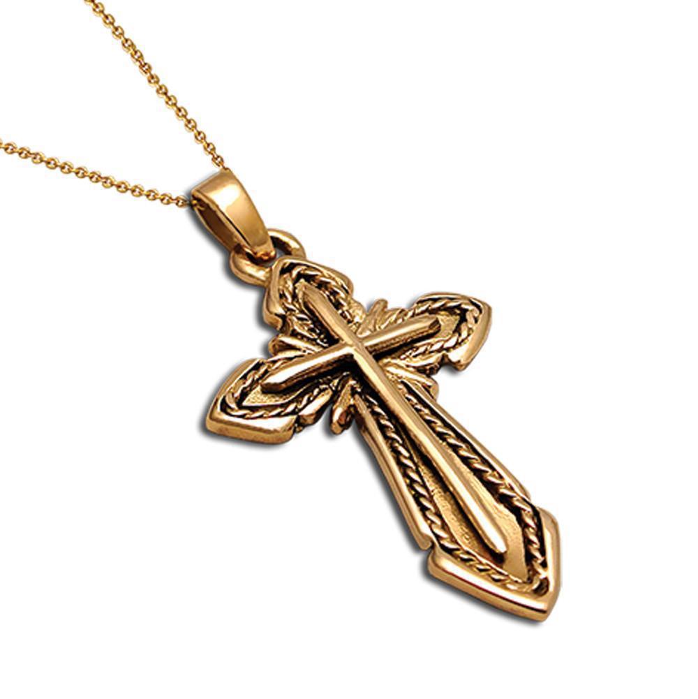 Christening Cross 14k Gold (STX-08) - ELEFTHERIOU EL