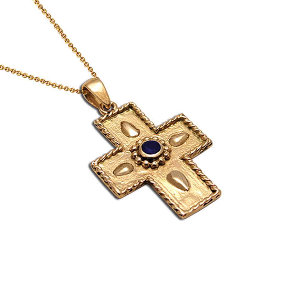 Christening Cross 14k Gold (STX-14) - ELEFTHERIOU EL