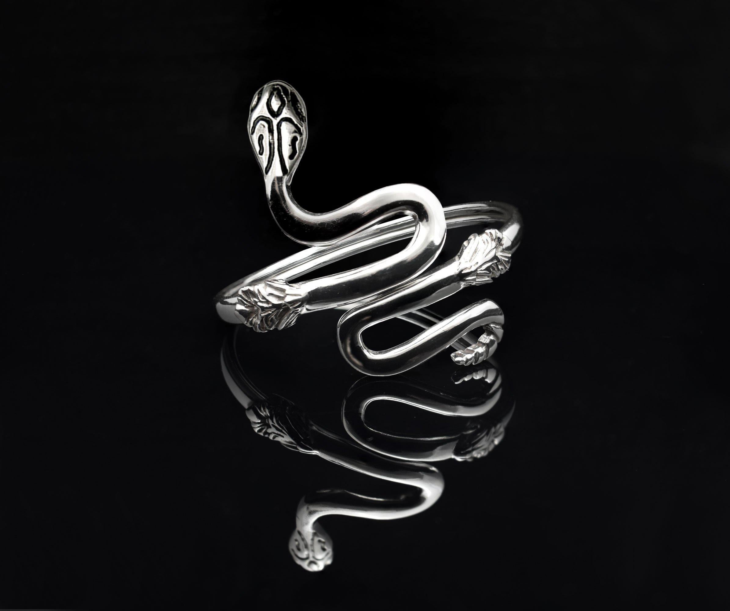 Coiled Snake Bangle, Minoan Bangle, Sterling Silver Bangle, Greek Jewelry - ELEFTHERIOU EL