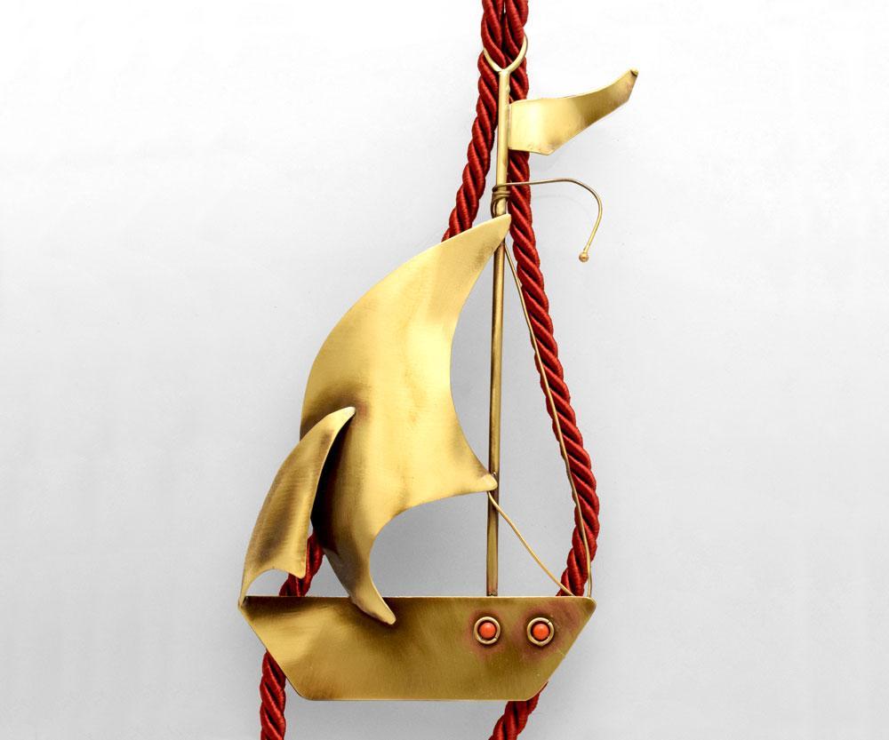 Decorative Sailboat on plexiglass, Bronze Sailboat, Handmade Sailboat, Corporate Gift, Office Decor - ELEFTHERIOU EL