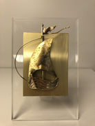 Decorative Sailboat on plexiglass, Bronze Sailboat, Handmade Sailboat, Corporate Gift, Office Decor