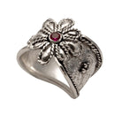 Flower ring in Sterling Silver with zircon (DT-07)