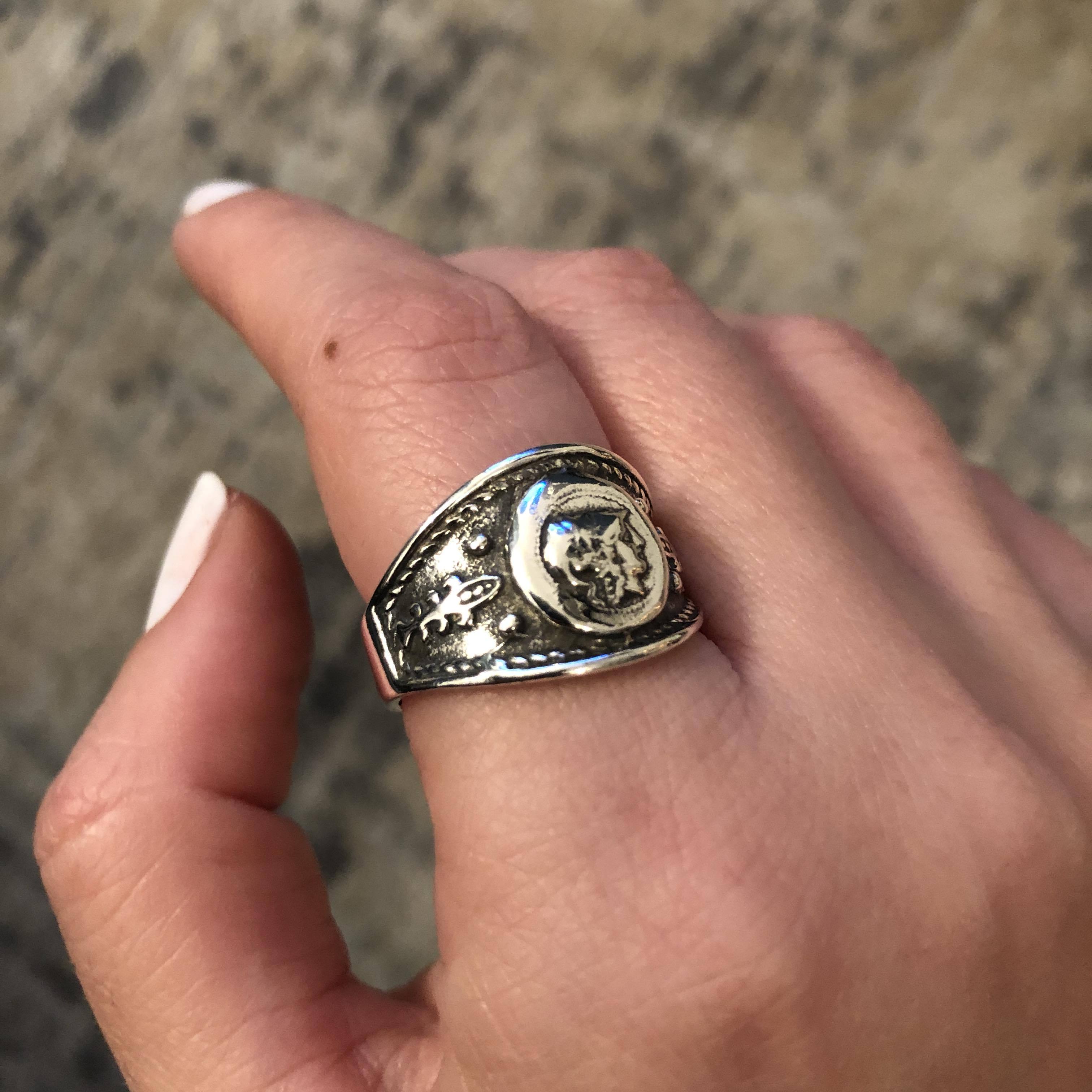Goddess Athena Coin Ring, Handmade Ring, Sterling Silver Ring (DT-107) - ELEFTHERIOU EL