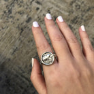 Goddess Athena Coin Ring, Handmade Ring, Sterling Silver Ring (DT-112)