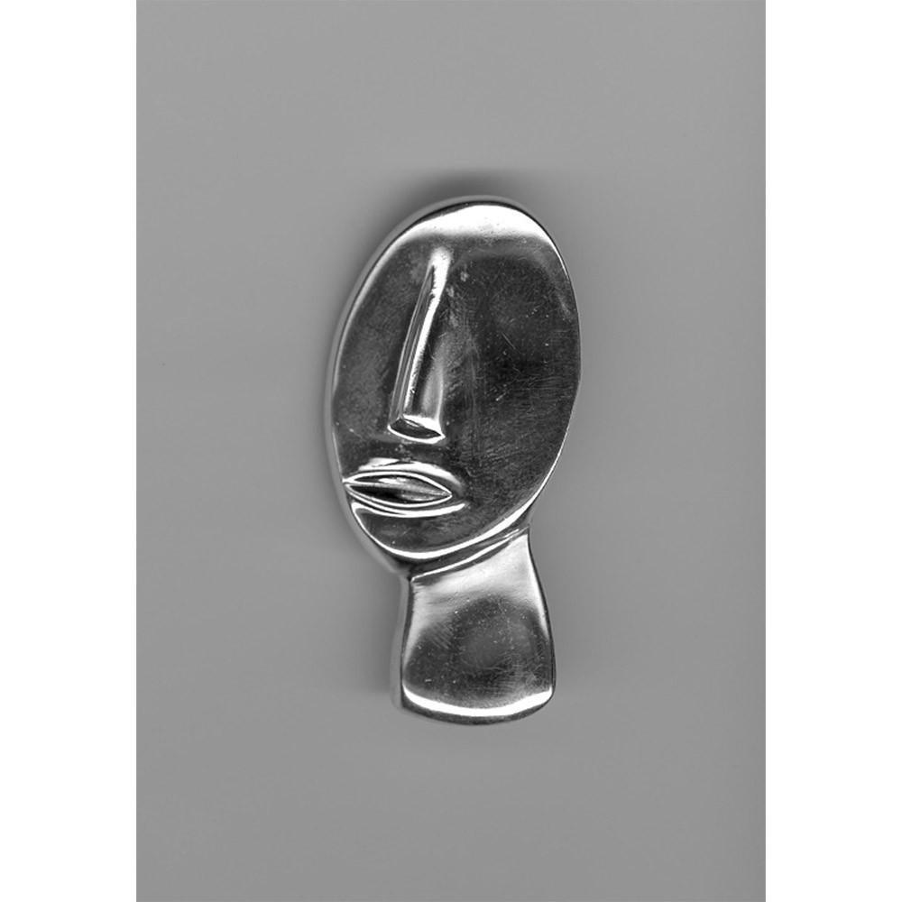 Greek Cycladic brooch, sterling silver brooch, Greek Jewelry, handmade brooch, Head of a figurine type Plastira Brooch (K-52) - ELEFTHERIOU EL