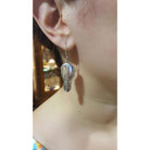 Greek Cycladic Earrings, sterling silver earrings, Greek Jewelry, handmade earrings, Head of a figurine type Plastira Earrings (AG-10)