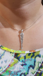 Greek Cycladic pendant, Cycladic jewelry, pendant in sterling silver, Standing female figure (Keros Variety) pendant (PE-96)