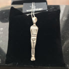 Greek Cycladic pendant, Cycladic jewelry, pendant in sterling silver, Standing female figure (Keros Variety) pendant (PE-96)