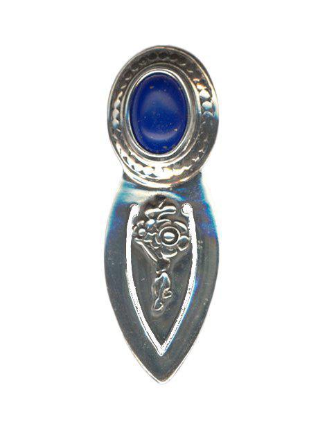Greek Handmade Bookmark in Sterling Silver with Lapis Lazuli (PH-17) - ELEFTHERIOU EL