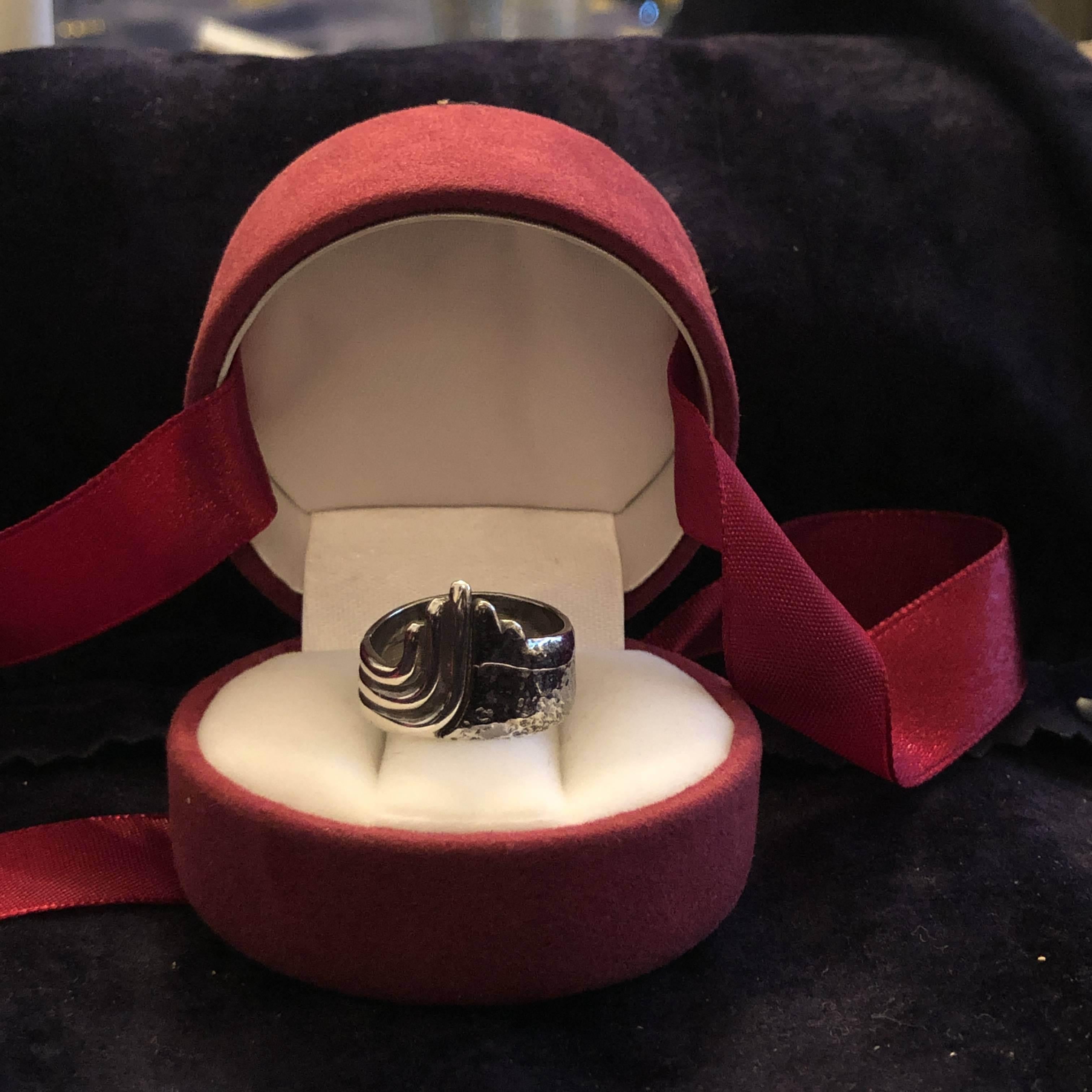 Greek handmade ring in Sterling Silver with Gold 14k (DX-34) - ELEFTHERIOU EL
