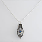 Greek Jewelry, Byzantine Sterling silver Pendant, Solid silver Pendant, Zircon Pendant (PE-76) - ELEFTHERIOU EL