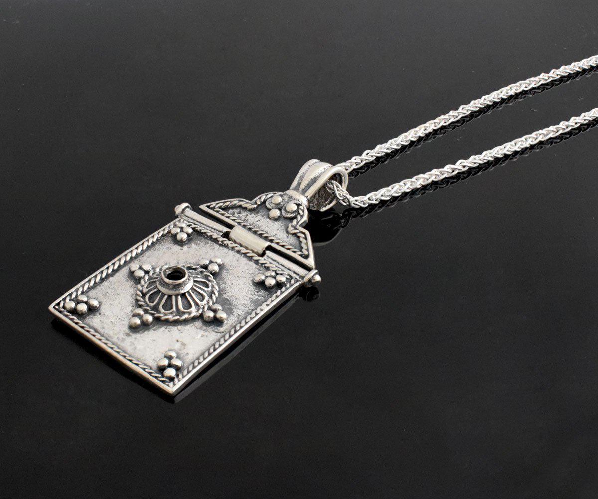 Greek Jewelry, Byzantine Sterling silver Pendant, Solid silver Pendant, Zircon Pendant (PE-81) - ELEFTHERIOU EL