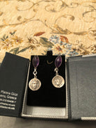 Greek Jewelry, Sterling silver Earrings, Solid silver Earrings, Greek Earrings, Amethyst Earrings - Dinos-Virginia