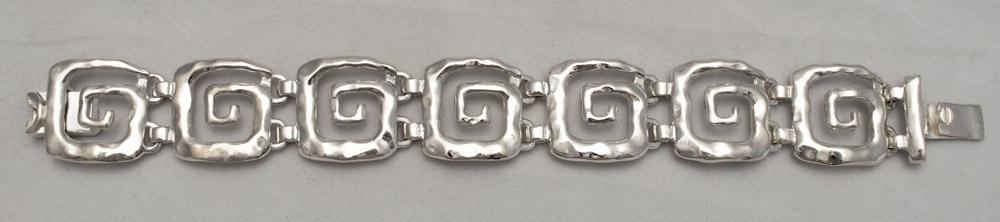 Greek Key Meander Bracelet in Sterling Silver (B-60)