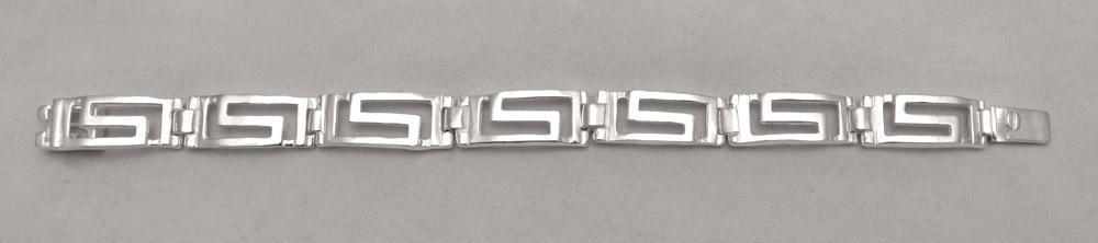 Greek Key Meander Bracelet in Sterling Silver (B-86) - ELEFTHERIOU EL