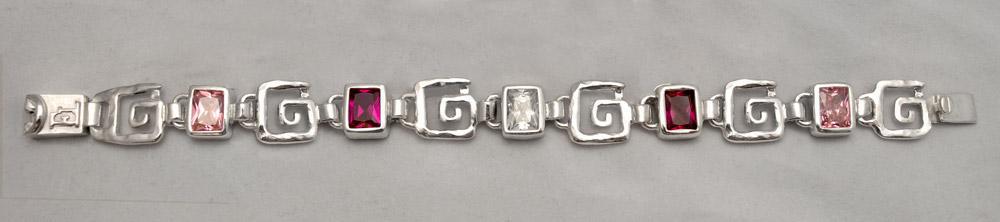 Greek Key Meander Bracelet in Sterling Silver (B-91) - ELEFTHERIOU EL