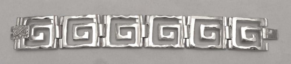 Greek Key Meander Bracelet in Sterling Silver (B-97) - ELEFTHERIOU EL
