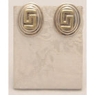 Greek Key Meander Earrings in sterling Silver with Gold 14k (AG-03)