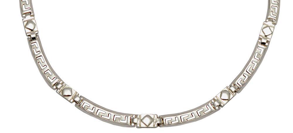 Greek Key Meander Necklace in Sterling Silver, Meander Necklace