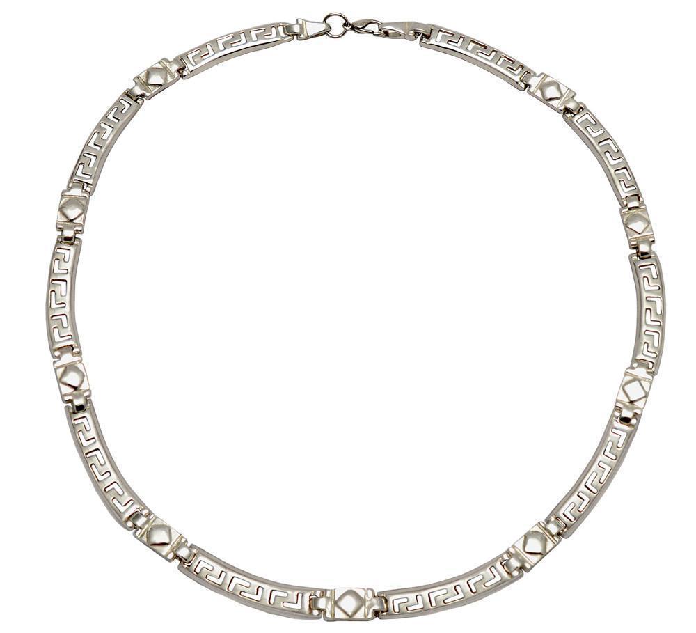Greek Key Meander Necklace in Sterling Silver, Meander Necklace - ELEFTHERIOU EL