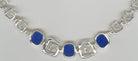 Greek Key Meander Necklace in Sterling Silver with lapis lazuli (PE-19)