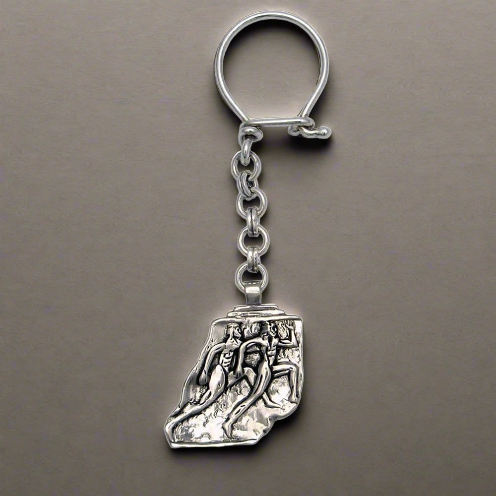 Greek Olympic Runners Key ring in sterling silver (MP-16) - ELEFTHERIOU EL