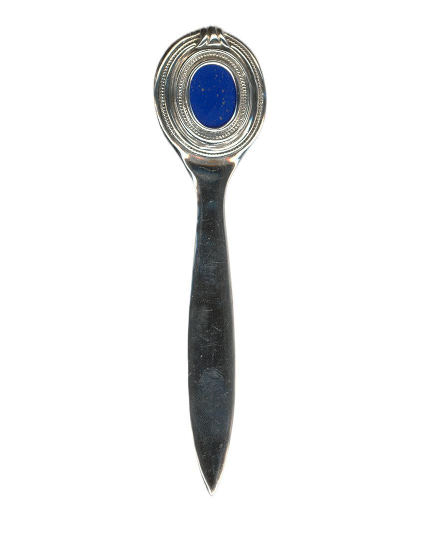 Greek Sterling Silver Letter Opener with Lapis Lazuli (PC-06) - ELEFTHERIOU EL