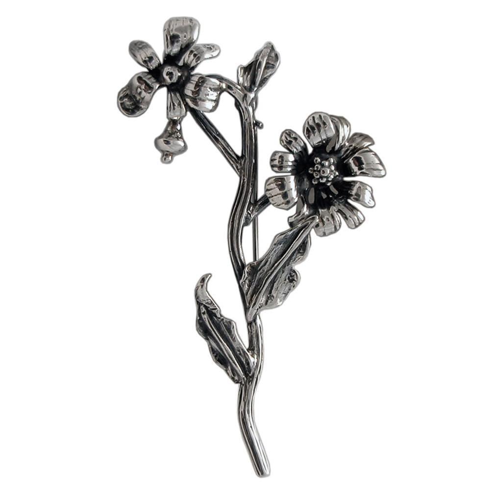 Greek Traditional Flower Brooch in Sterling silver (K-39)