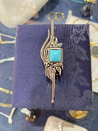 Greek Traditional Flower Brooch in Sterling silver with turquoise (K-34)