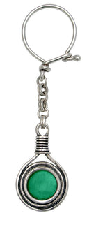 Greek Traditional Key ring in sterling silver with agate (MP-11) - ELEFTHERIOU EL