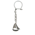 Greek Traditional Sailboat Key ring in sterling silver (MP-17)