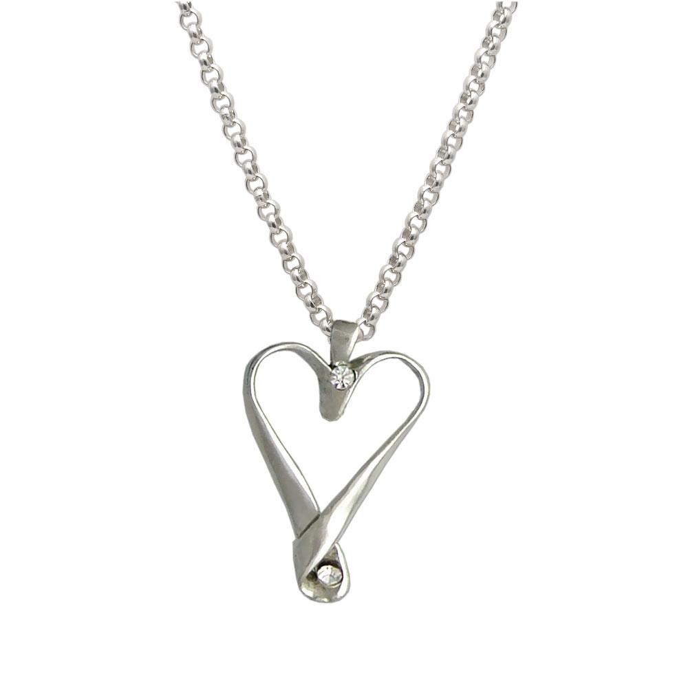 Heart pendant in sterling silver, love pendant, silver pendant, love jewelry - ELEFTHERIOU EL