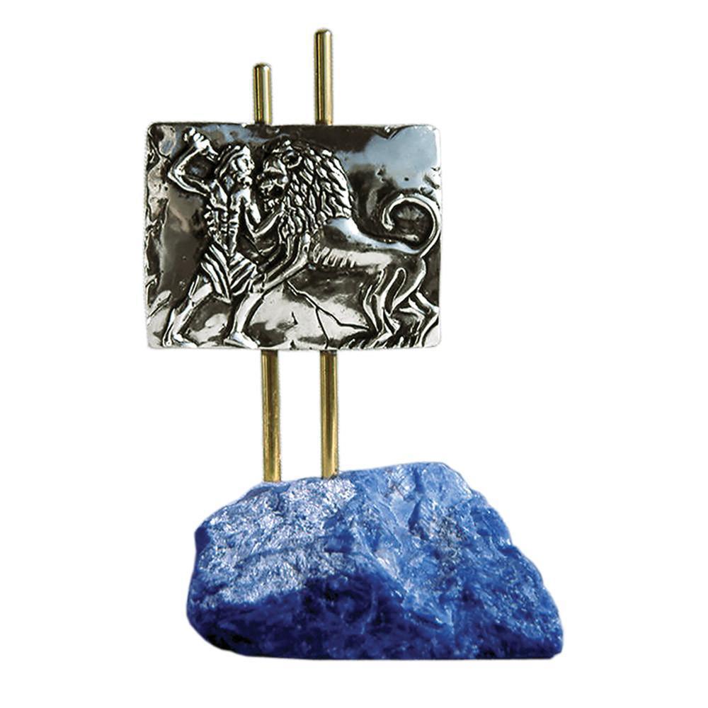 Hercules & the Nemean Lion Figurine in Sterling Silver (A-40-6) - ELEFTHERIOU EL