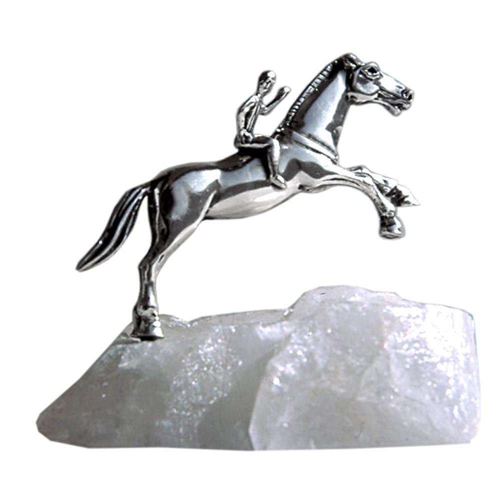 Horse and Jockey from Artemision Figure in Sterling Silver, Handmade Statue (A-06) - ELEFTHERIOU EL