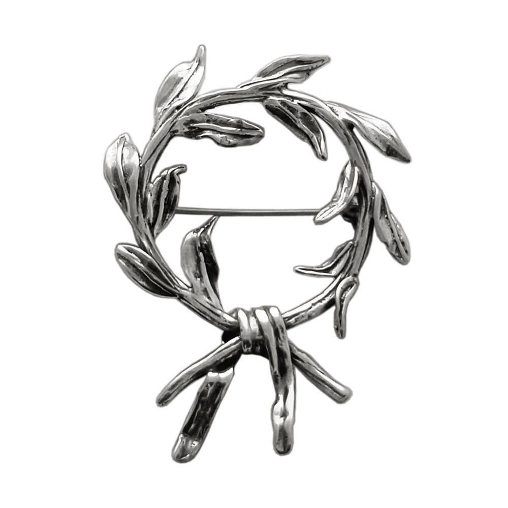 Kotinos Olive leaf Wreath brooch in Sterling Silver (K-40) - ELEFTHERIOU EL