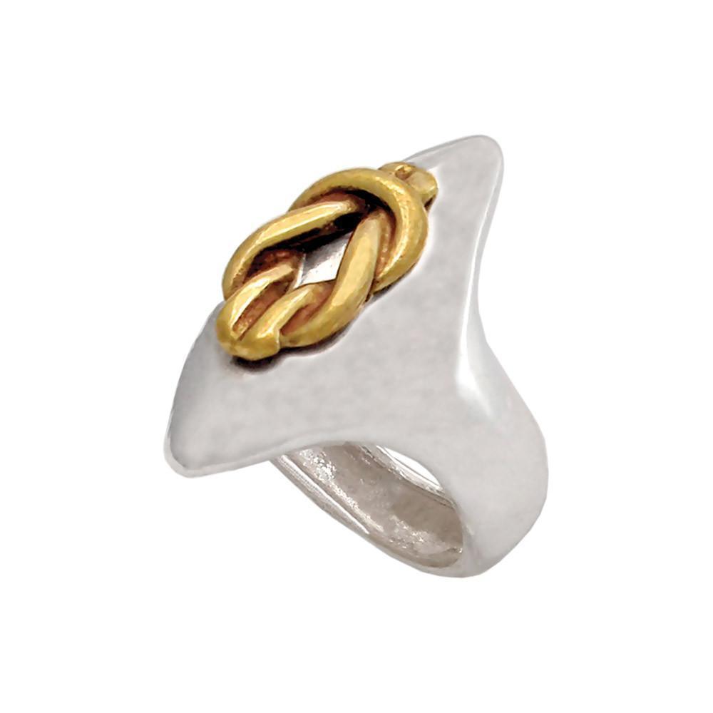 Love Knot Ring in Sterling Silver with Gold 14k (DX-10) - ELEFTHERIOU EL