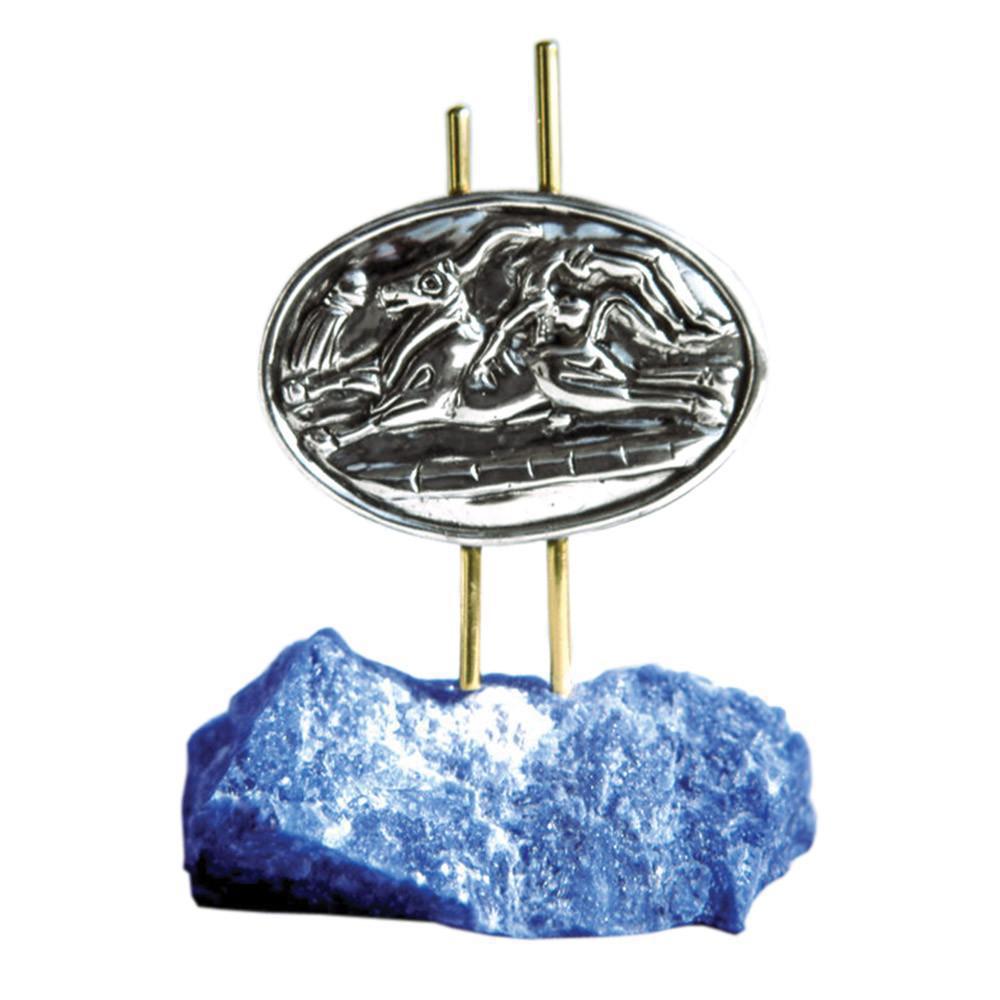 Minoan Bull Leaping Figurine in Sterling Silver (A-40-8) - ELEFTHERIOU EL
