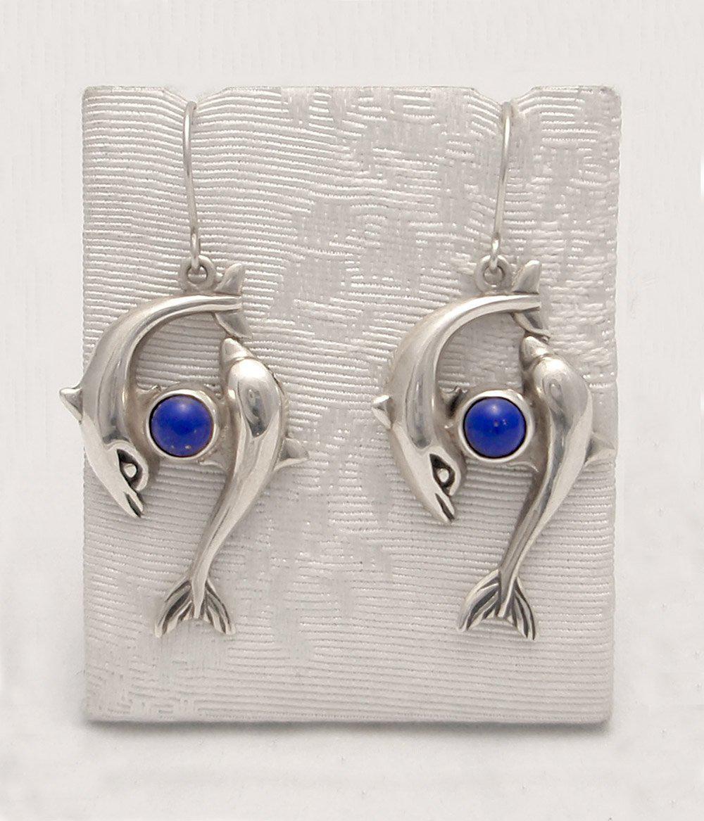 Minoan Dolphins Earrings, sterling silver earrings, Greek Jewelry, Womens Fashion - ELEFTHERIOU EL