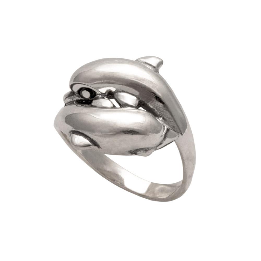 Minoan Dolphins Ring in Sterling Silver (DT-86) - ELEFTHERIOU EL