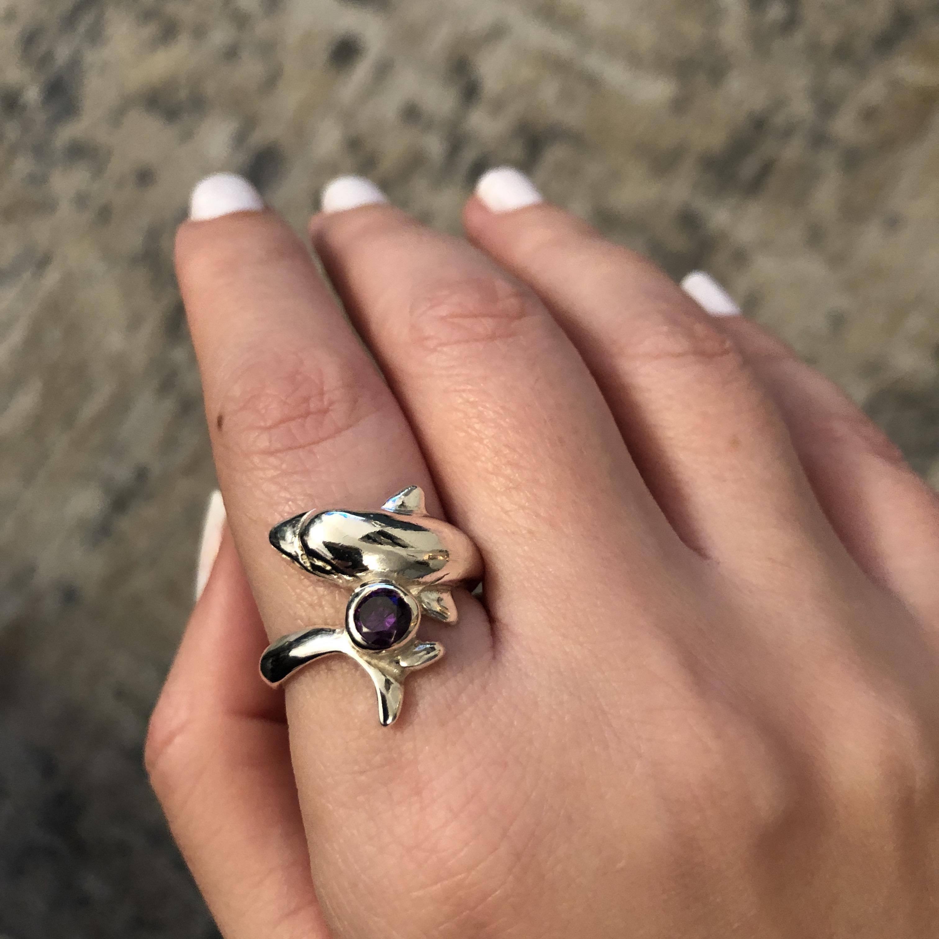 Minoan Dolphins Ring in Sterling Silver (DT-88)