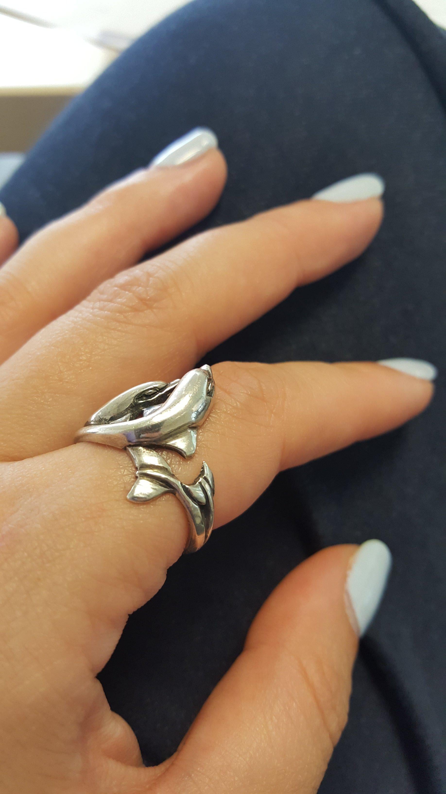 Minoan Dolphins Ring in Sterling Silver, womens jewelry - ELEFTHERIOU EL