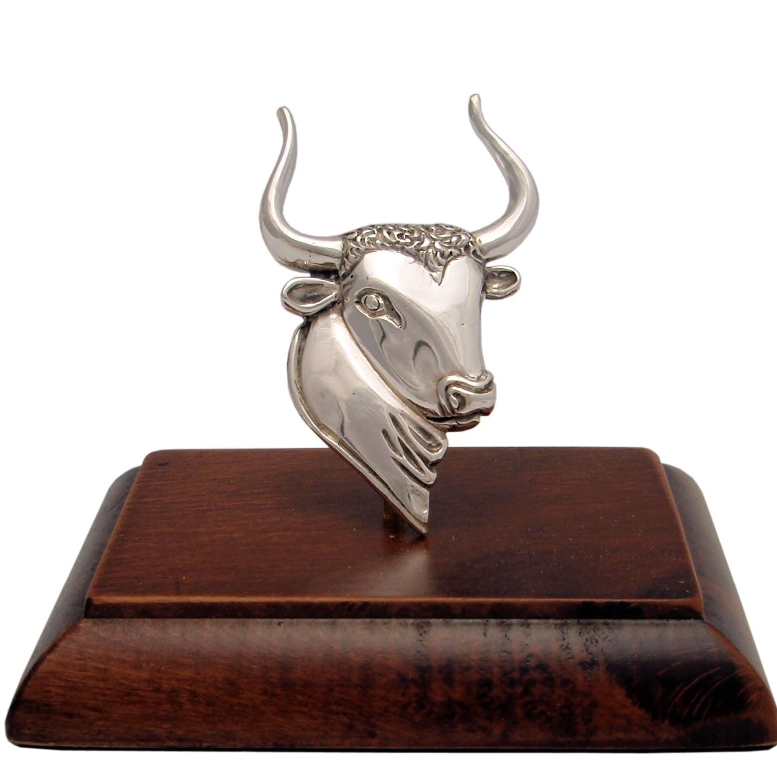 Minotaur of Knossos Figurine in sterling silver on wooden support (K-70.1)