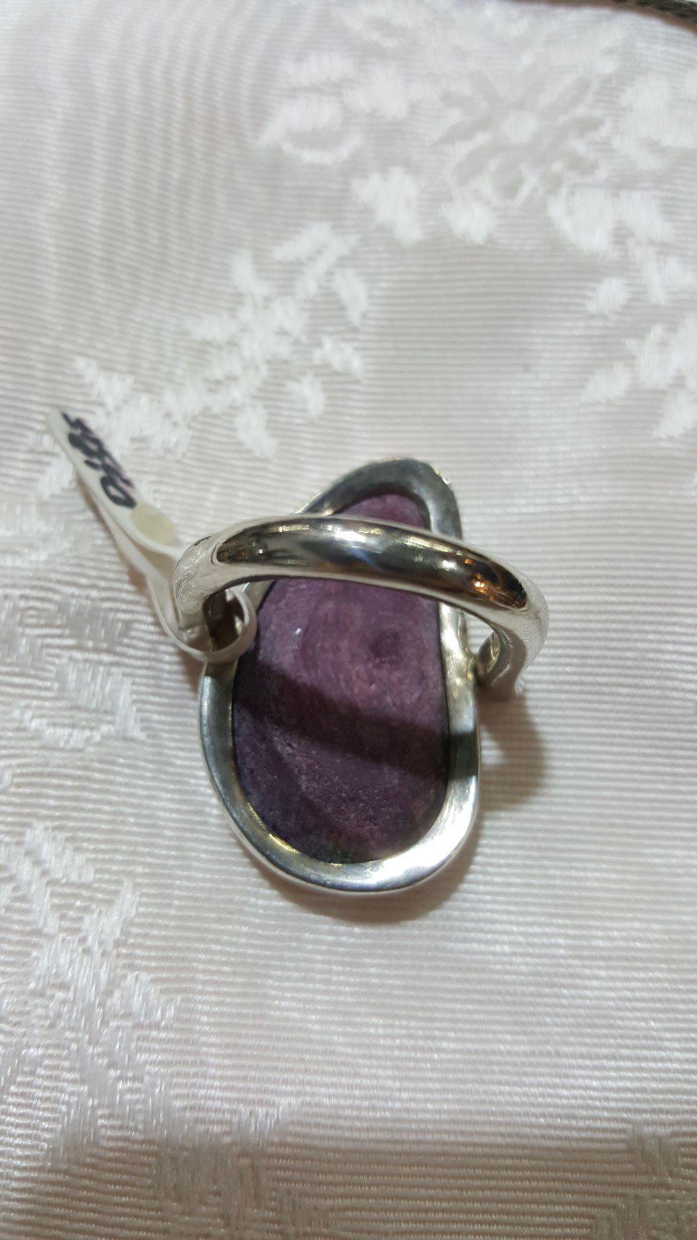 Raw purple Diopside (Violane) Ring, Vintage Ring, Vintage Jewelry, Handmade Ring, Greek Jewelry, Genuine Raw Diopside - Dinos-Virginia