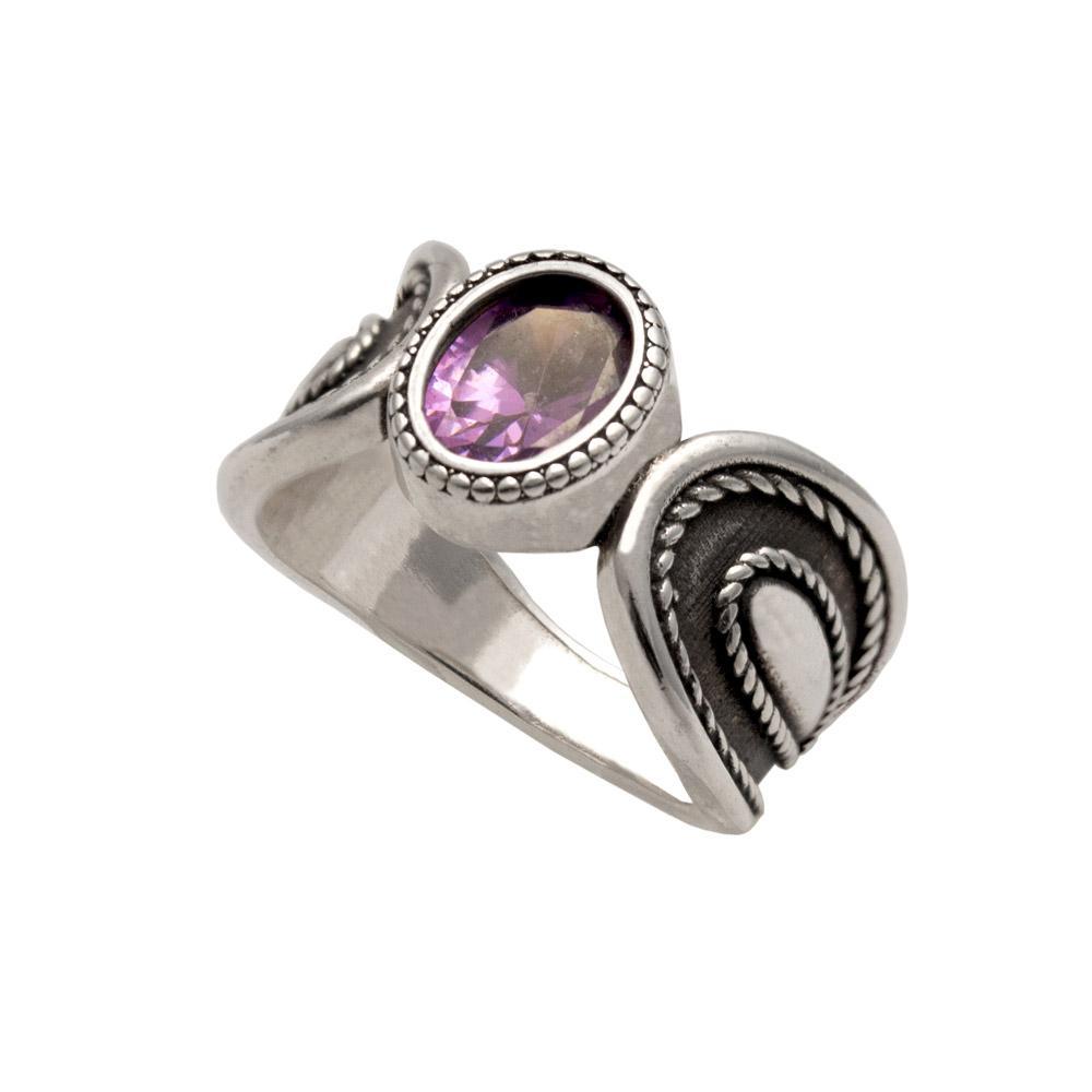 Ring in Sterling Silver with a Purple Zircon (DT-05)